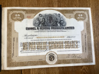 ENAMEL & HEATING CERTIFICATES FROM 1928 - 2 FOR $5.00.