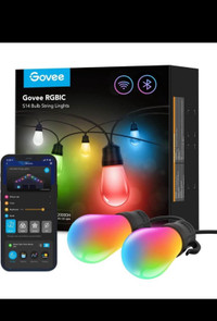 Govee Smart Outdoor String Lights, RGBIC Warm White 48ft LED Bul