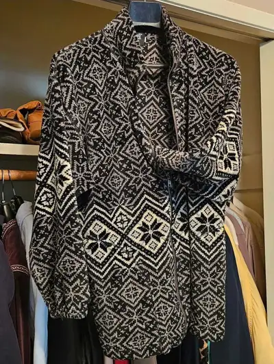 Women's Black and White Fleece Jacket, View more