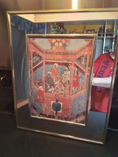 Vintage Turner Wall Accessory Mughal Miniature Mirror Art, View more