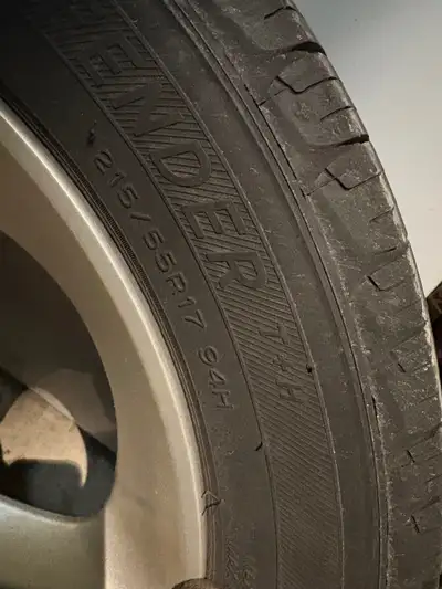 Set of 4 winter tires 215/55R17 94H Rims included $450 OBO Serious inquiries only please