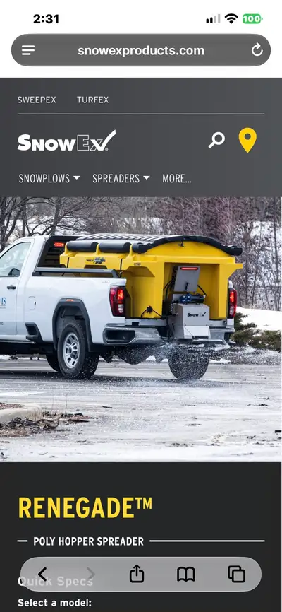 2025 Snowex Renegade Salter 1.5 yard, View more