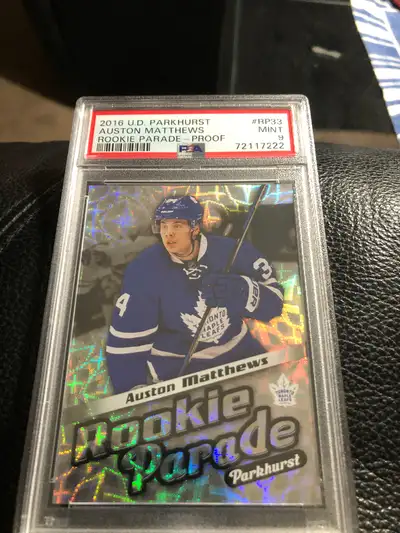 Auston Matthews Super rare Parkhurst proof rookie card PSA 9, View more