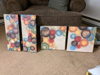 Canvas Wall Art Multi-Colored Circle Picture