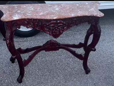 Vintage Marble Top Accent Table – Excellent Condition., View more