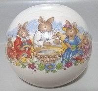 Vintage Royal Doulton BUNNYKINS Christening Money Ball Bank