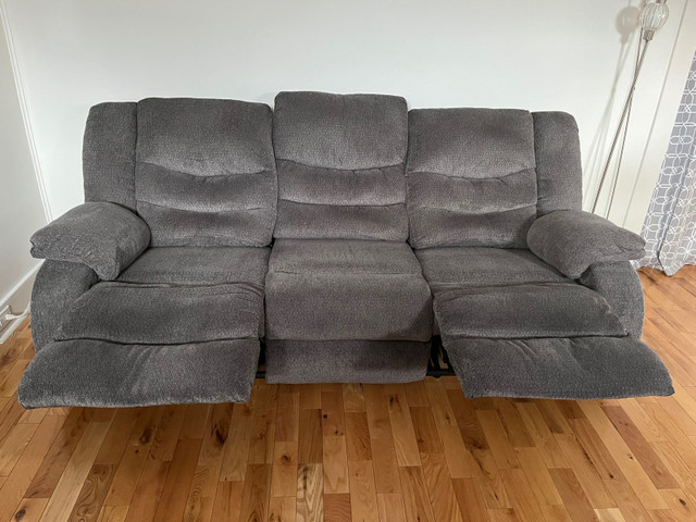 Tulen Reclining Sofa - Grey in Couches & Futons in Winnipeg - Image 3