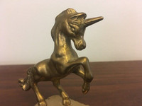 Vintage Classic Small Solid BRASS UNICORN Made In INDIA Nice