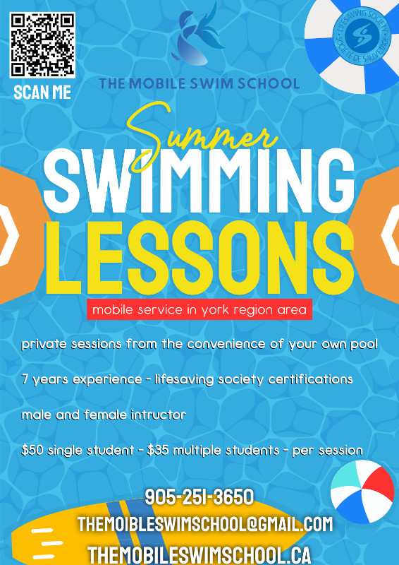 Private Swim Lessons - The Mobile Swim School in Fitness & Personal Trainer in Markham / York Region