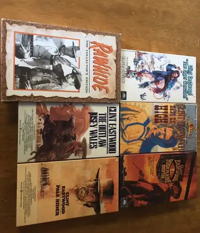 Clint Eastwood VHS lot - Rawhide, Hang em’ High, High Plains Drifter, Pale Rider 12$ for all
