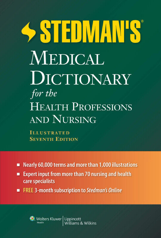 Stedman's Medical Dictionary for the Health... 7E 9781608316922 in Textbooks in Mississauga / Peel Region