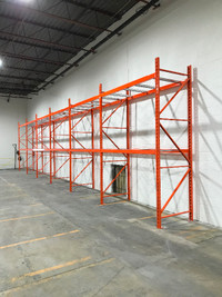 Warehouse racking frames in stock. 12’ x 42” RediRack type.