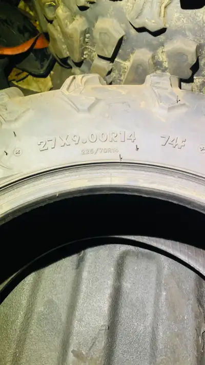 Selling a used set of 4 wheeler tires for $75 obo 2 of 26 - 9.00 - 14 2 of 27 - 9.00 - 14 Text 902-4...