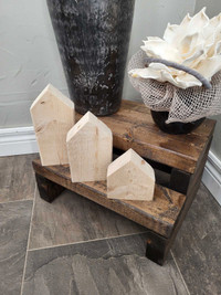 Beautiful solid wood stools and craft houses