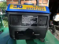 Portable generator / Générateur portatif ETQ TG1200