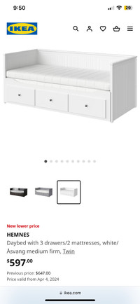 IKEA HEMNES Trundle Daybed w/mattresses