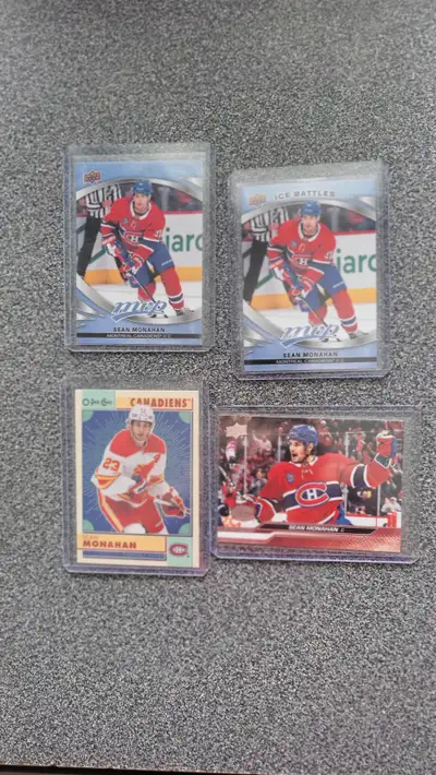 4 cartes de hockey variées Montreal Canadiens Sean Monahan, View more