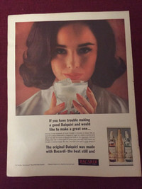 1963 Bacardi Daiquiri Drink Original Ad