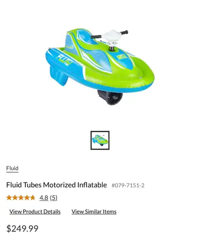 Fluid Tubes Motorized Inflatable Jet, View more