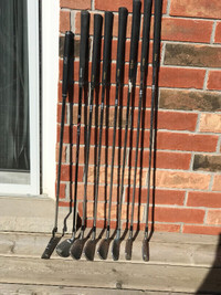 Golf irons, driver, junior putter and travel bag