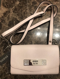 Guess Saffiano Wallet/Crossbody Bag - Blush Pink