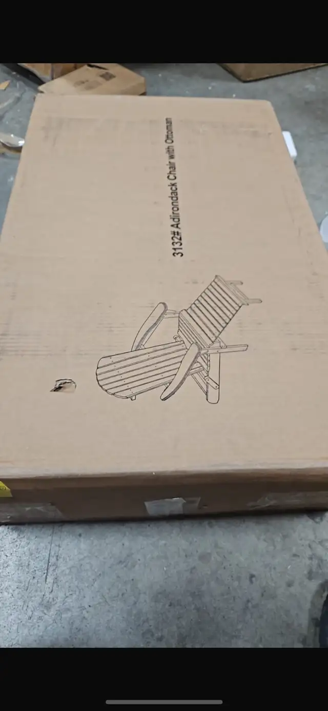 Wooden Outdoor Folding Adirondack Chair with Ottoman, Pre-Assemb in Patio & Garden Furniture in Hamilton - Image 10