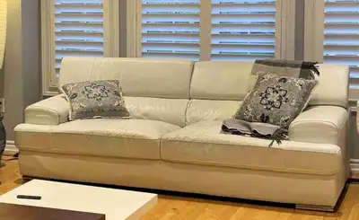 White Leather Sofa for Sale Brampton , View more