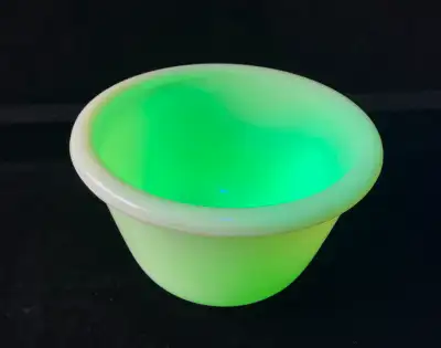 Small Uranium Glass Bowl by United Electrical Manufacturing, View more