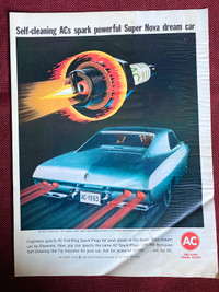 1965 AC Spark Plugs W/Chevy II Super Nova Original Ad