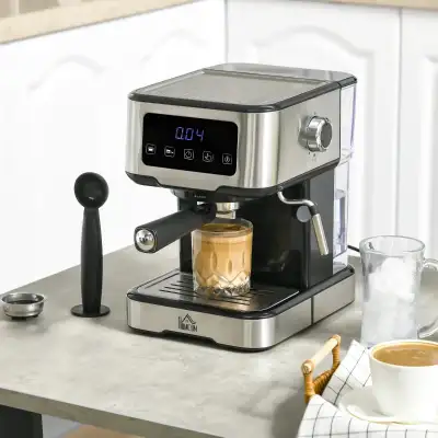 Espresso Machine with Milk Frother Wand, 15-Bar Pump Coffee Maker with 1.5L Removable Water Tank for...