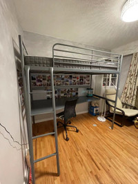 Barely used bunk bed and table for sale 