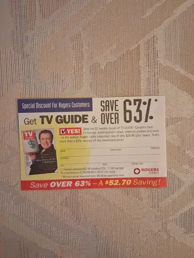 Vintage 1999 TV Guide Rogers Subscription Flyer - Regis Philbin, View more