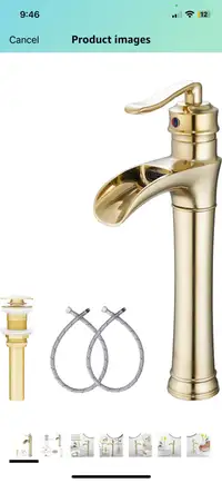 Satin gold vessel bathroom faucet