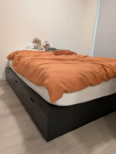 IKEA NORDLI Black Queen Bed Frame and Mattress (240 OBO), View more