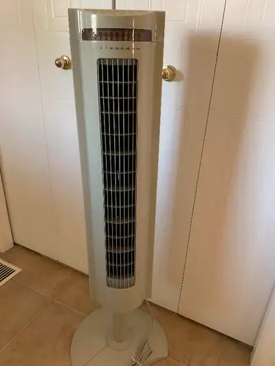 Fan ... Rotates ... and more .. approx 40 inches tall ... Clean ... Smoke Free ... Has many function...