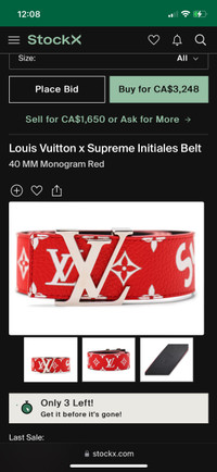 Lv/ supreme belt 