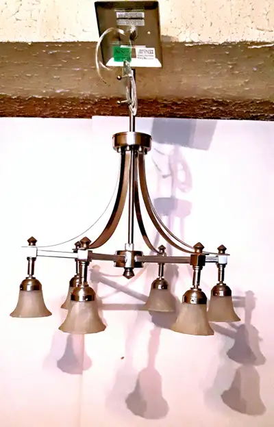 Lustre argenté à 6 lumières DEL GU10, View more