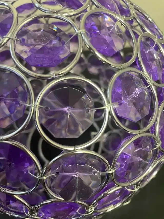 8" Chrome & Purple Crystal Ball Table Lamp – Brand New in Indoor Lighting & Fans in City of Toronto - Image 4