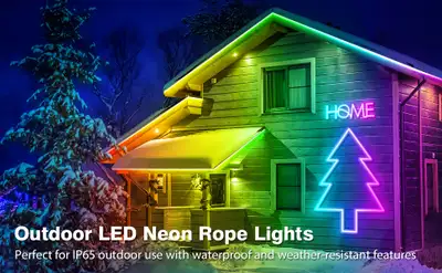 AILBTON 100FT(2 roll 50FT) Led Neon Rope Outdoor Lights, View more