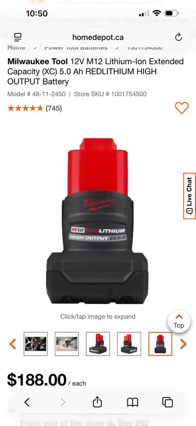 Milwaukee M12 High Ouput 5.0 New, View more