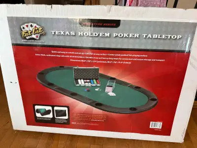 Get ready to bring the casino night to your home with this Texas Hold'em poker tabletop! This foldin...