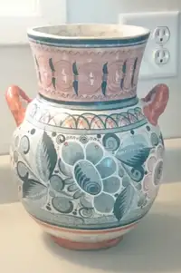 Vintage Tonala Handmade and Painted Signed Mexico Clay Pottery