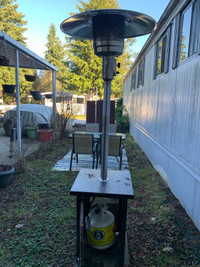 Patio heater. Very high heat outout. Plus  propane and connector