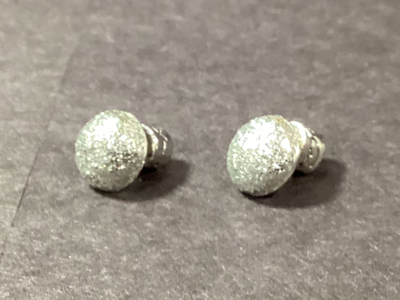 SILVER TONE PUSH BACK PIERCED EARRINGS (VINTAGE), View more