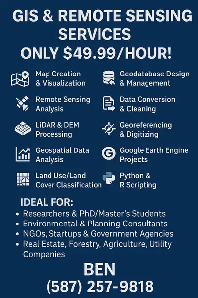 Freelance GIS & Remote Sensing Specialist – $49.99/hour, View more