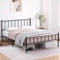 Twin Size Metal Platform Bed Frame with Headboard