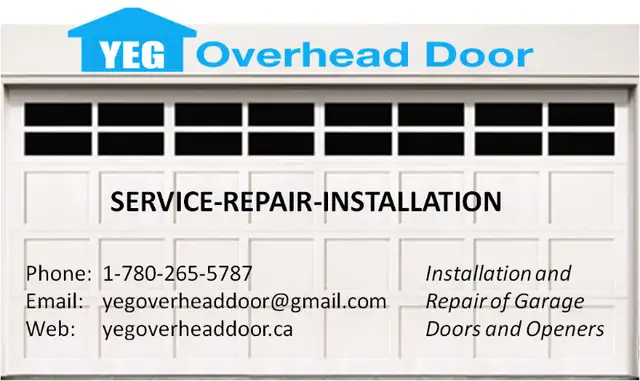YEG OVERHEAD DOOR • SERVICE• REPAIR• INSTALLATION62863714896386121
