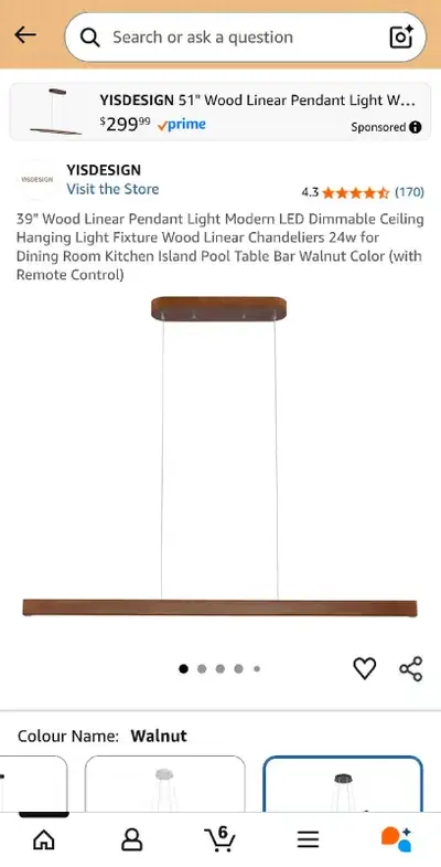 YISDESIGN Linear Pendant Light, View more