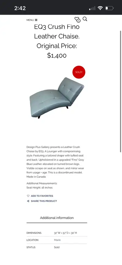 leather chaise (EQ3), View more