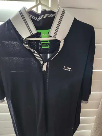 Hugo Boss Polo Black with White Collar XL $60.00